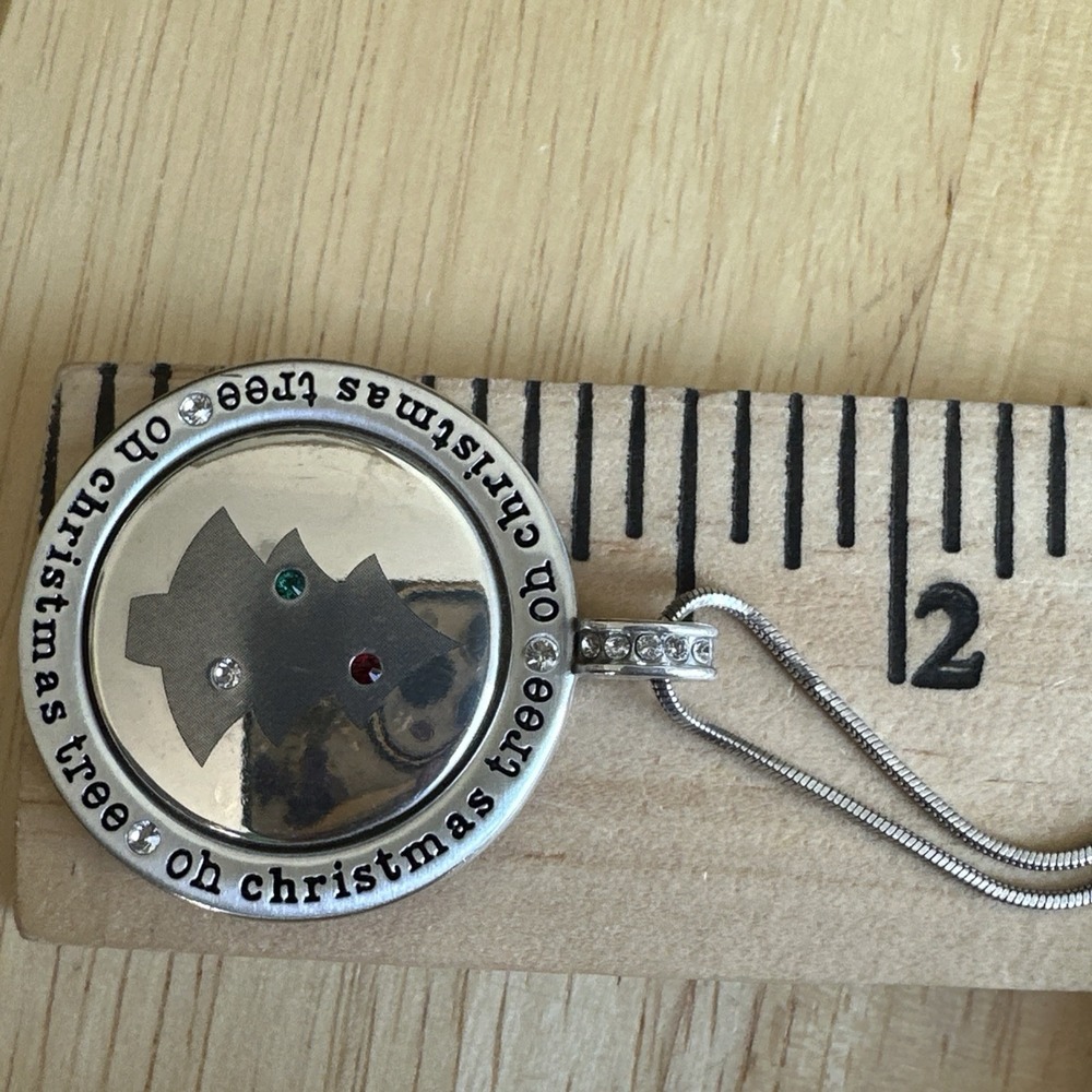 Brighton‎ Reversible Oh Christmas Tree Crystal Pendant Necklace 18.5 Inch Adjust - Picture 8 of 8